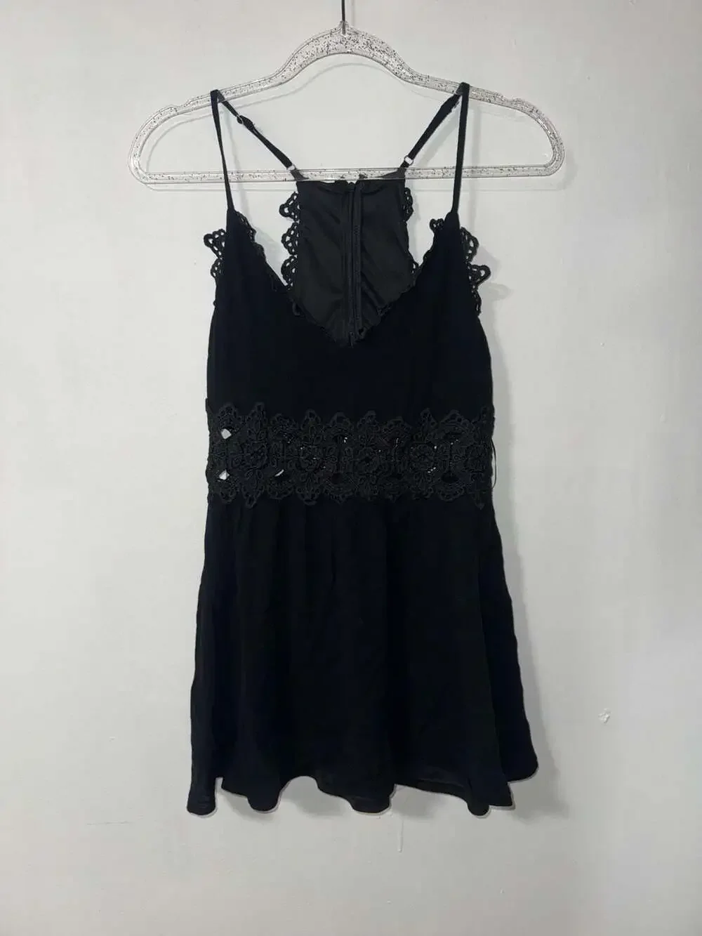 Lulus Take a Moment Black Crochet Lace Mini Dress